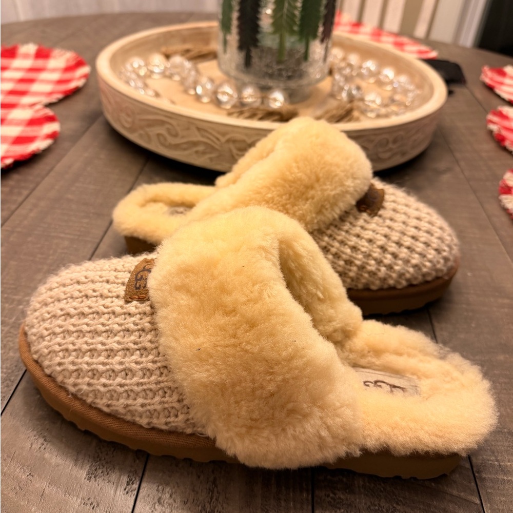 UGG Cozy Cream Sheepskin Slippers